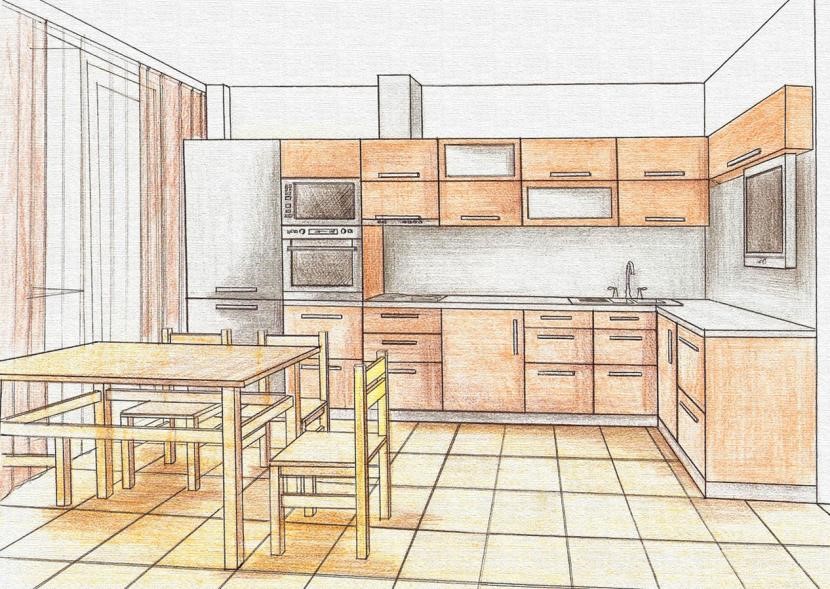 Как нарисовать чертеж и схему кухни размерами для распила и изготовления
